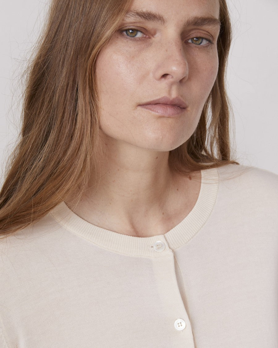 Officine Generale Slightly Fitted Long Sleeve Cardigan