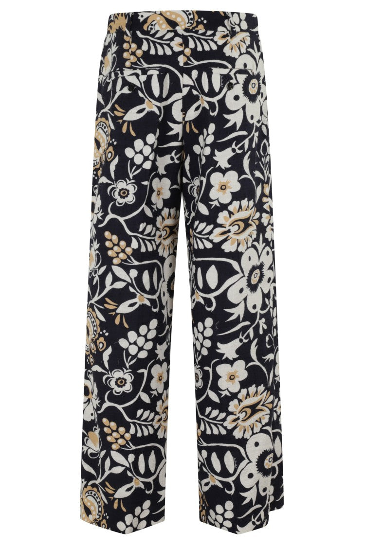 La Double J Floral-Pattern Loose Pants With Relaxed Fit