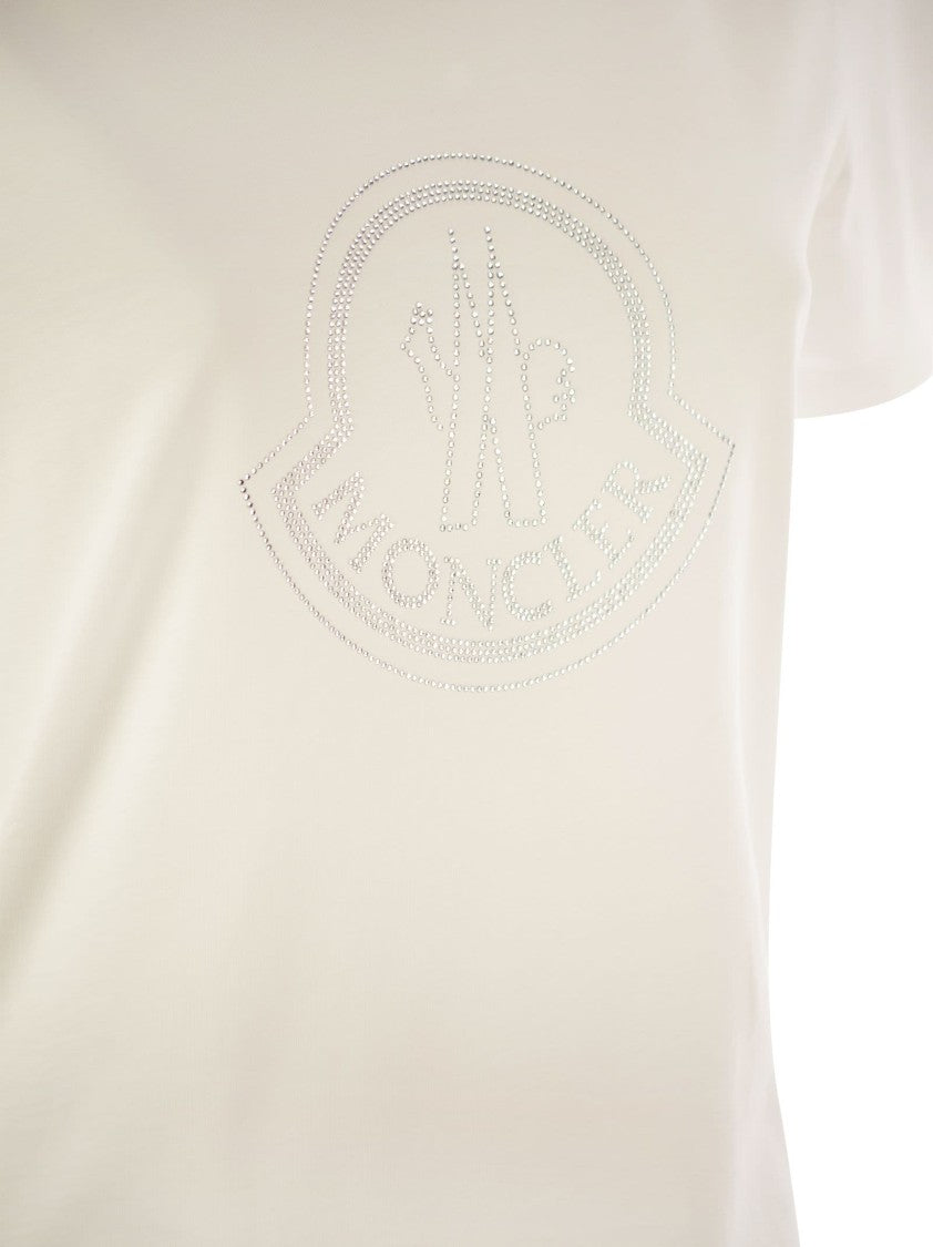 Moncler Crystal-Embellished Cotton Jersey T-Shirt