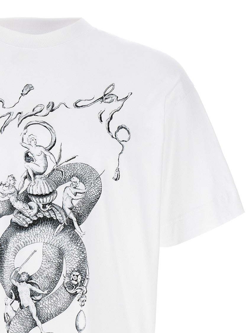 Givenchy White Cotton T-Shirt With Artistic Front Print