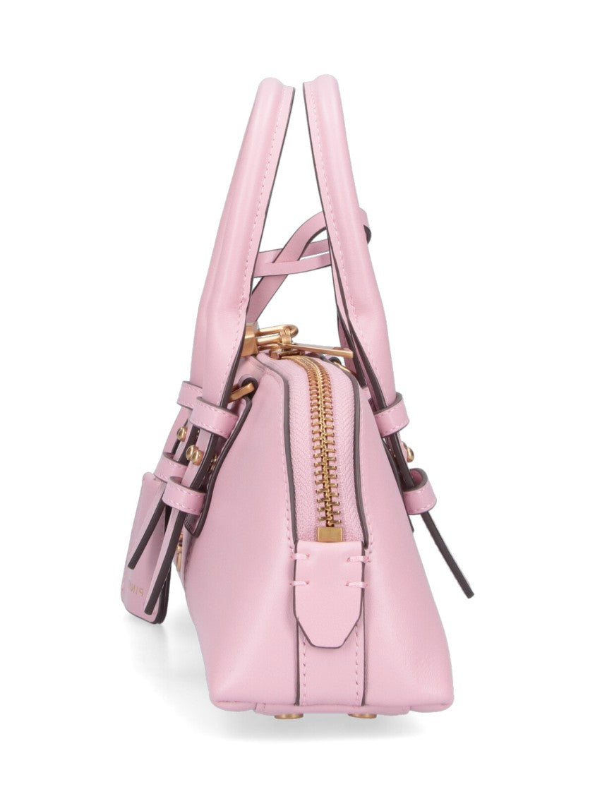 Pinko Structured Pink Handbag With Detachable Shoulder Strap