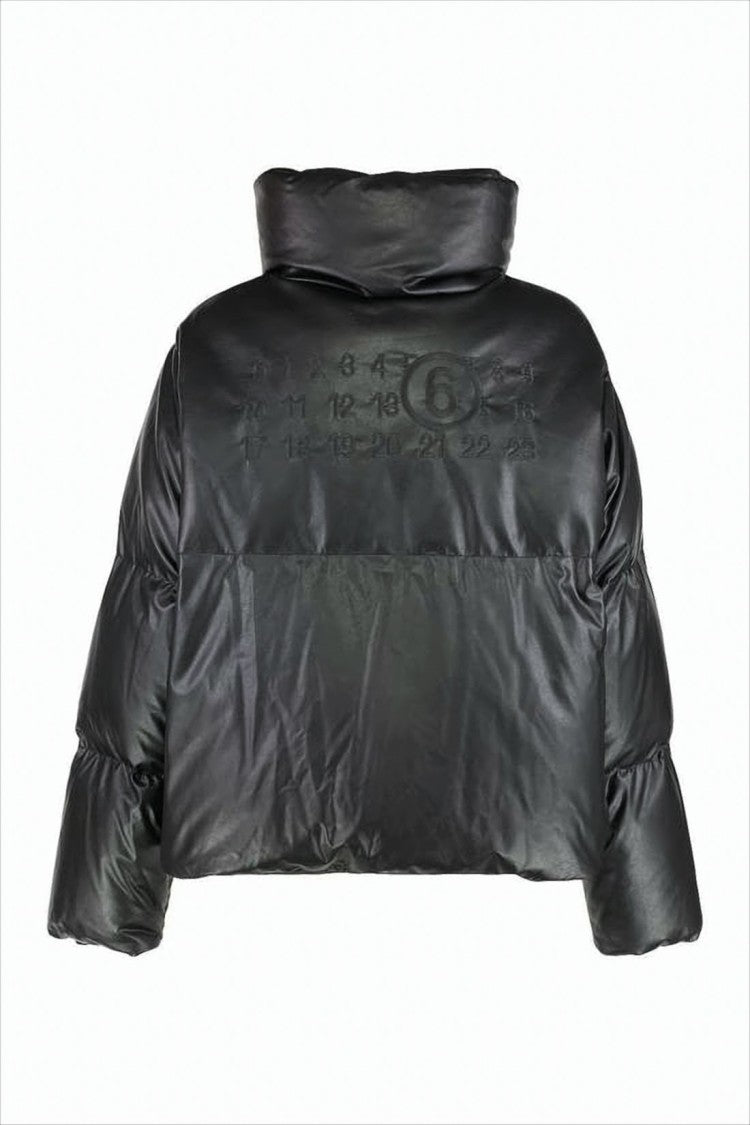 Mm6 By Maison Margiela Cropped Puffer Jacket With Black Finish