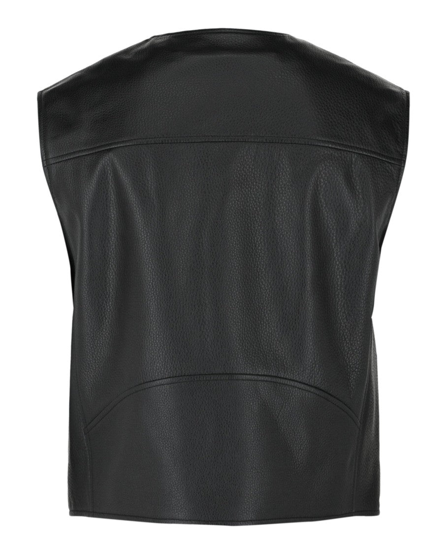Givenchy Logo Leather Snap Vest