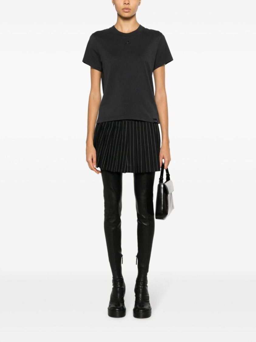 Courrèges Charcoal Grey Cotton Jersey Top