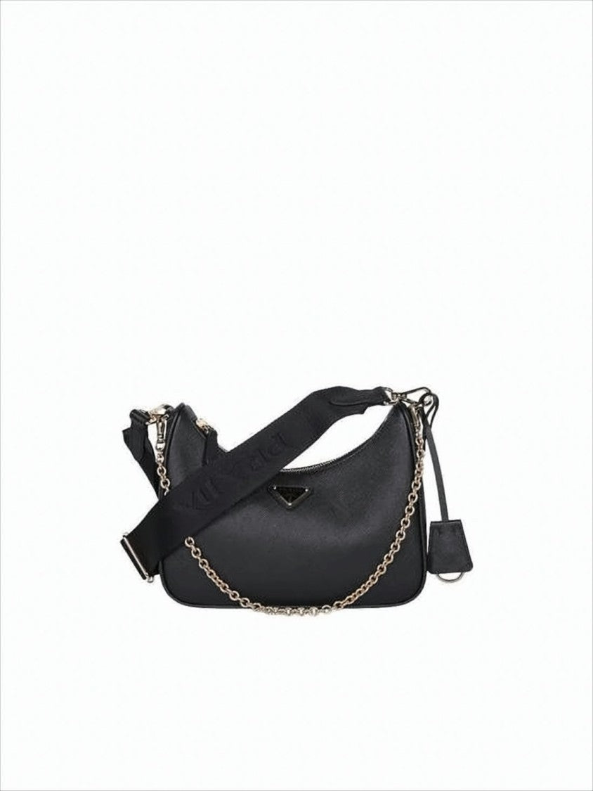 Prada Smooth-Textured Black Shoulder Bag