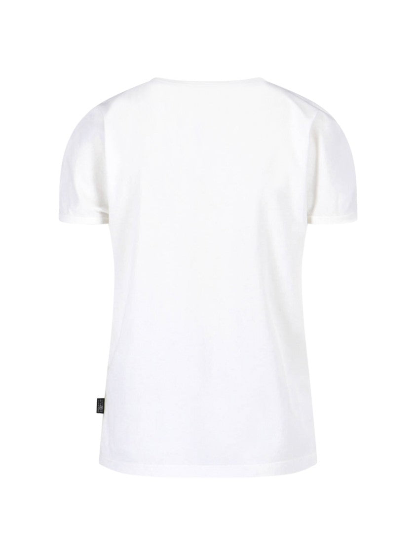 Mm6 By Maison Margiela White Margie Bold Print Cotton T-Shirt