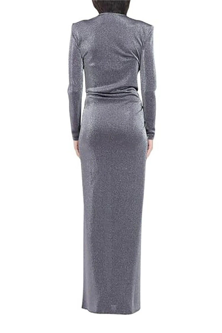 Simona Corsellini Fitted Lamé Dress - Silver