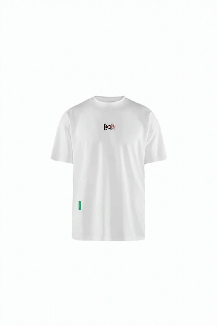District Vision Minimalist White Short-Sleeved Top With Logo Detail
