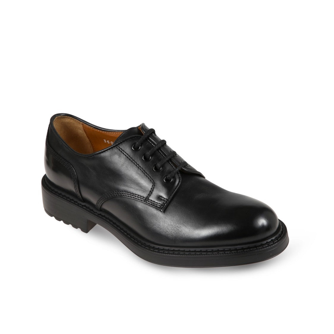 Doucal's Black Lace-Up Derby Shoes With Clean Lines And Polished Finish