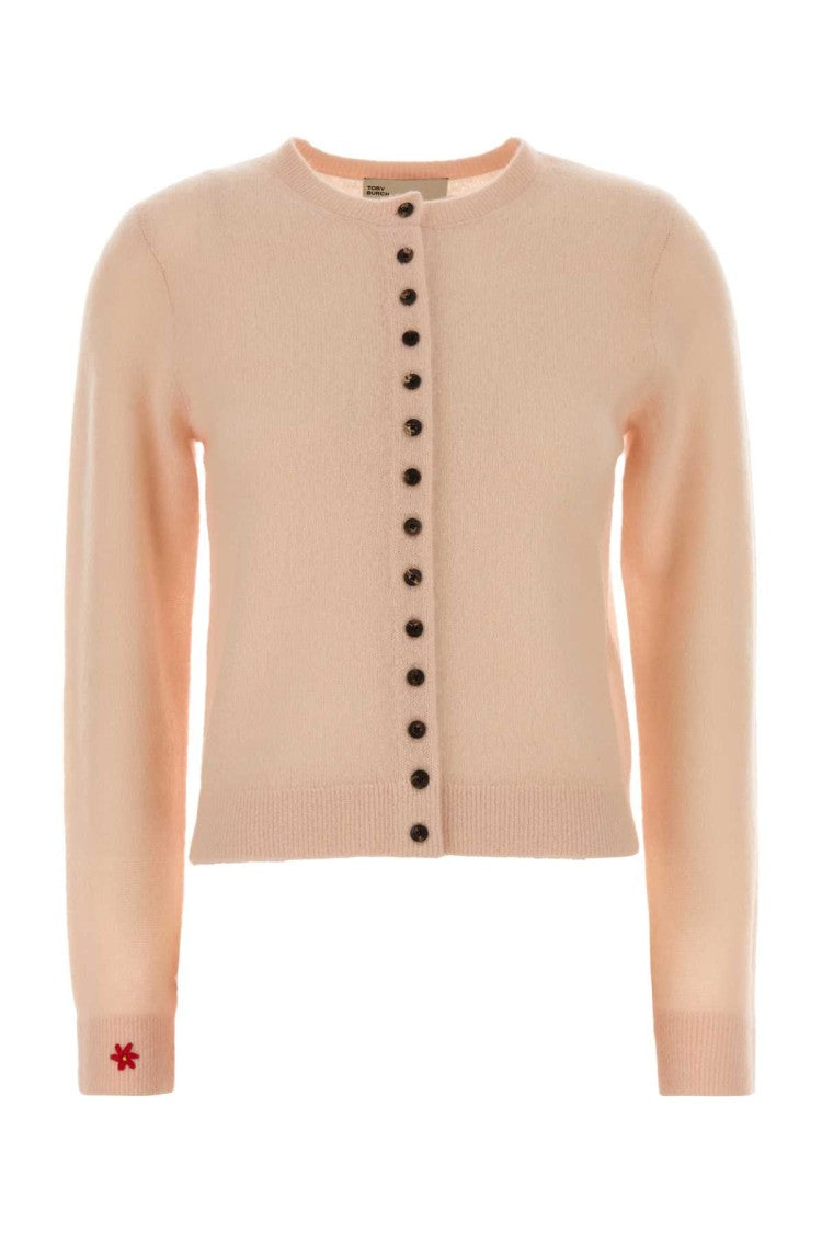 Tory Burch Pastel Pink Cashmere Blend Cardigan
