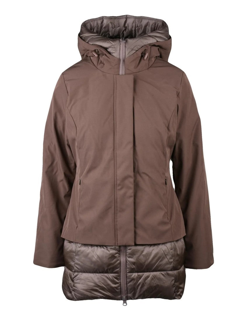 Bomboogie Bronze Padded Short Jacket With Adjustable Hood