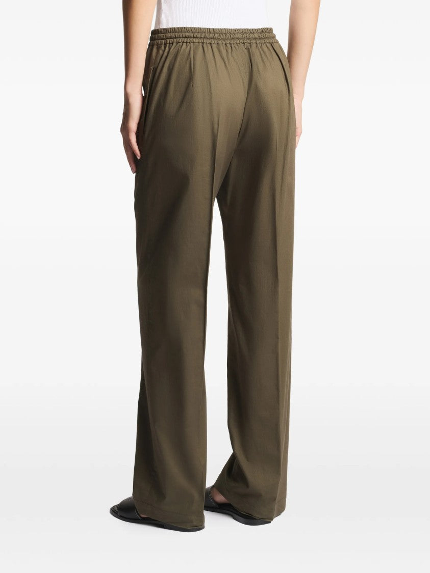 Fay Wide-Leg Drawstring Seam Detailing Pants