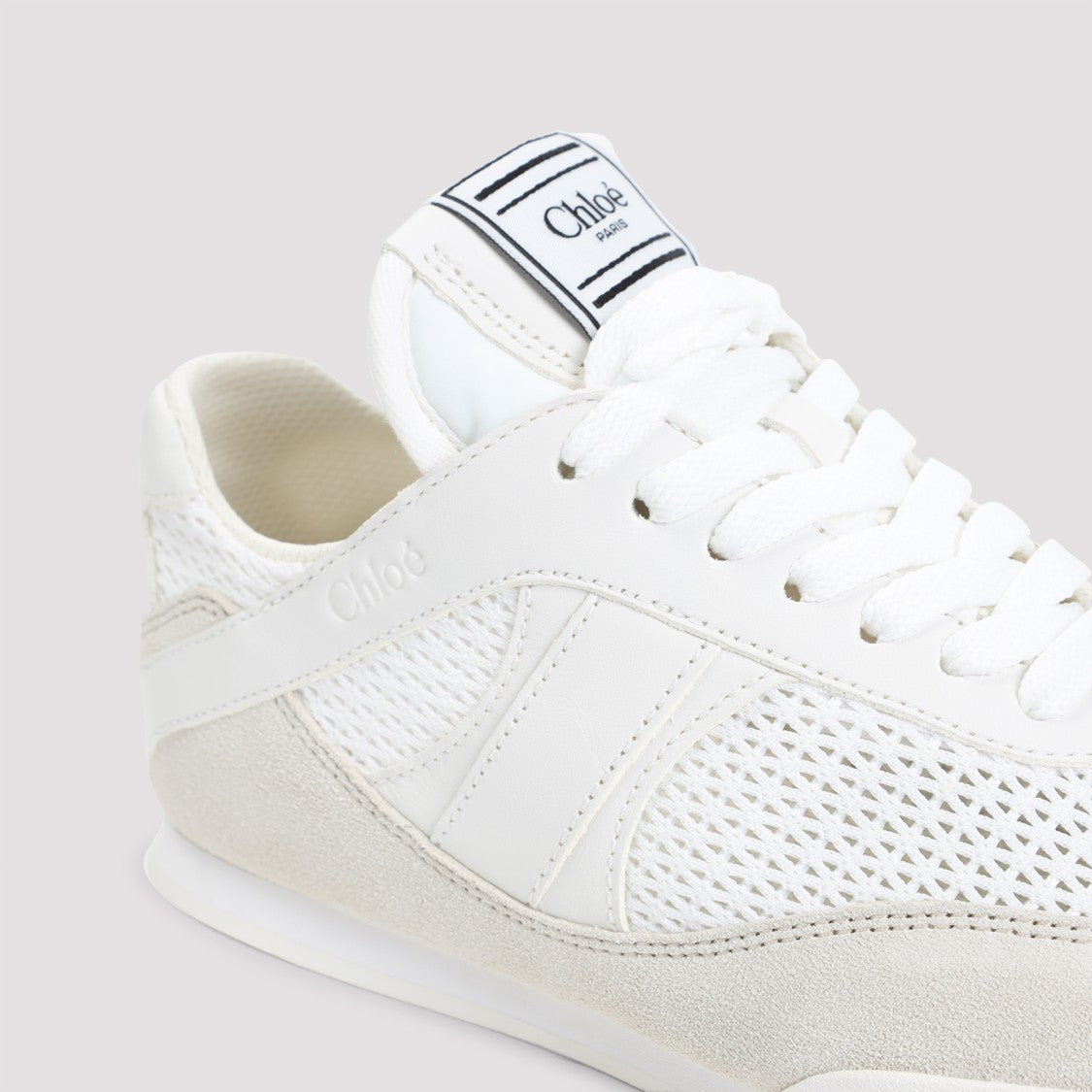 Chloé Kick White Textile Sneakers