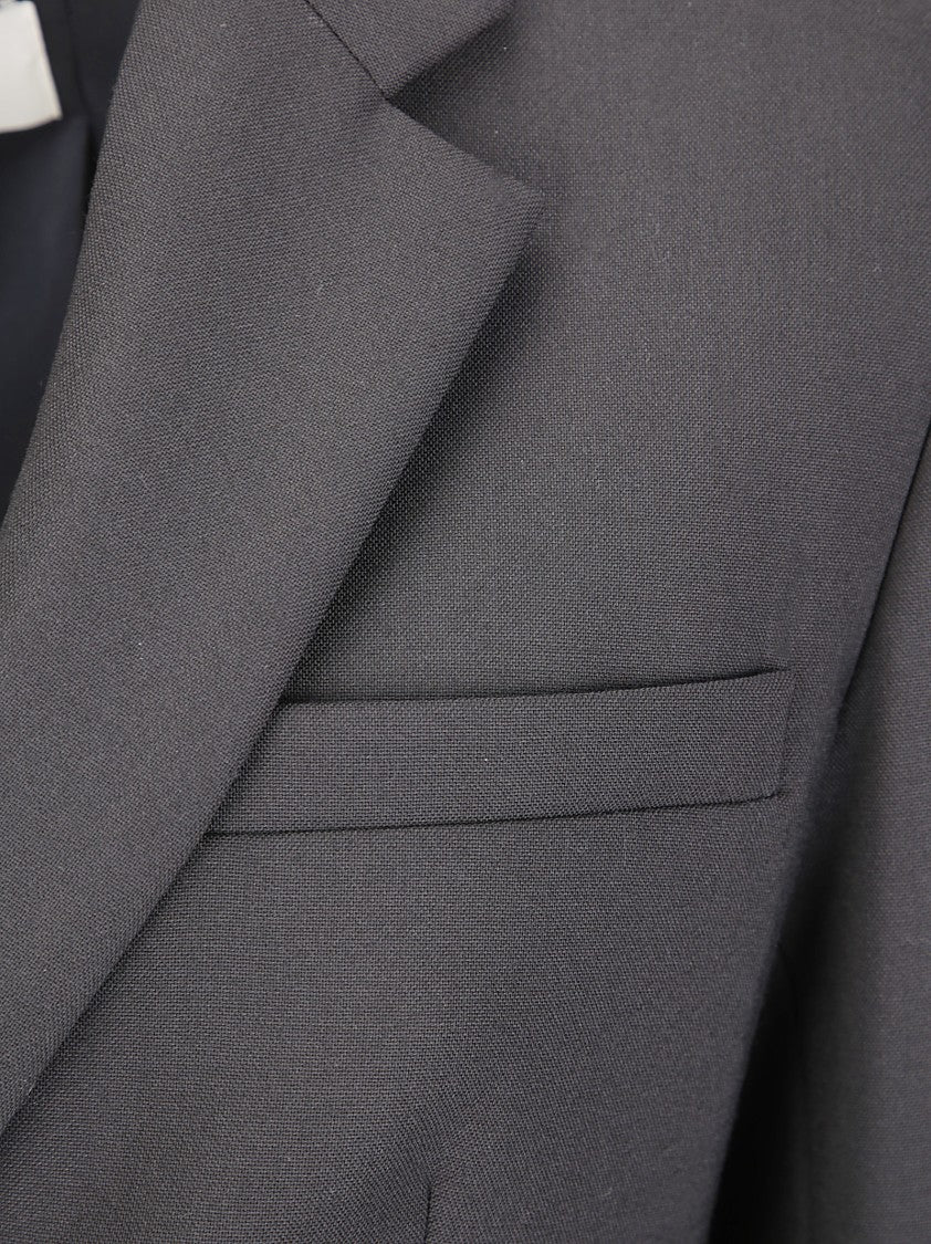 Sportmax Soft Wool Jacket With Front Button Closure And Contrasting Cuff Details