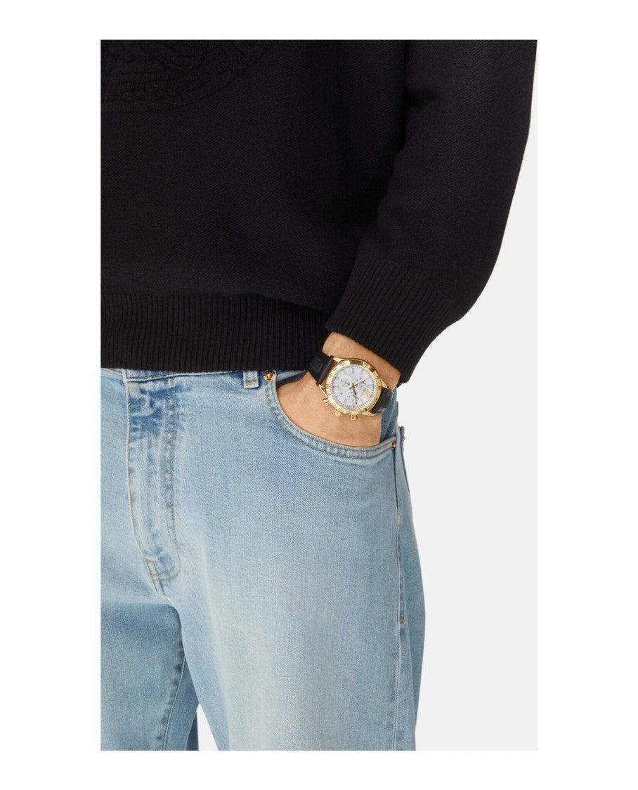 Versace Hellenyium Chrono Leather Watch