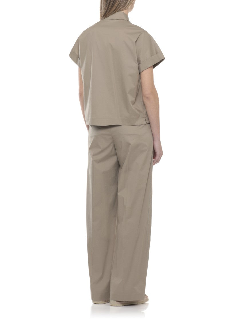 Peserico Green Cotton Embellished Shirt