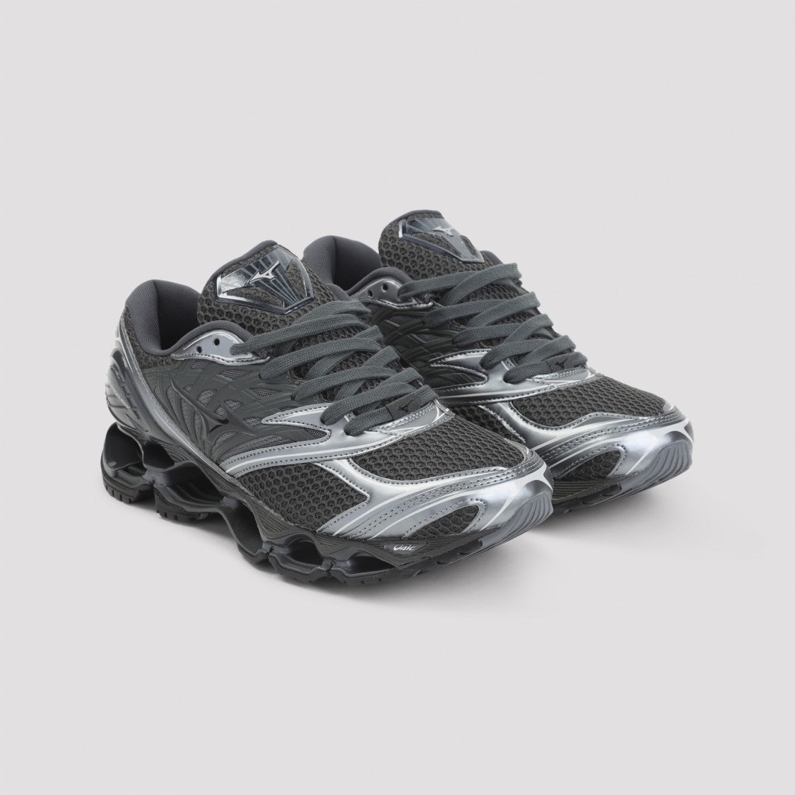 Mizuno Grey Leather Wave Prophecy Ls Sport Sneakers