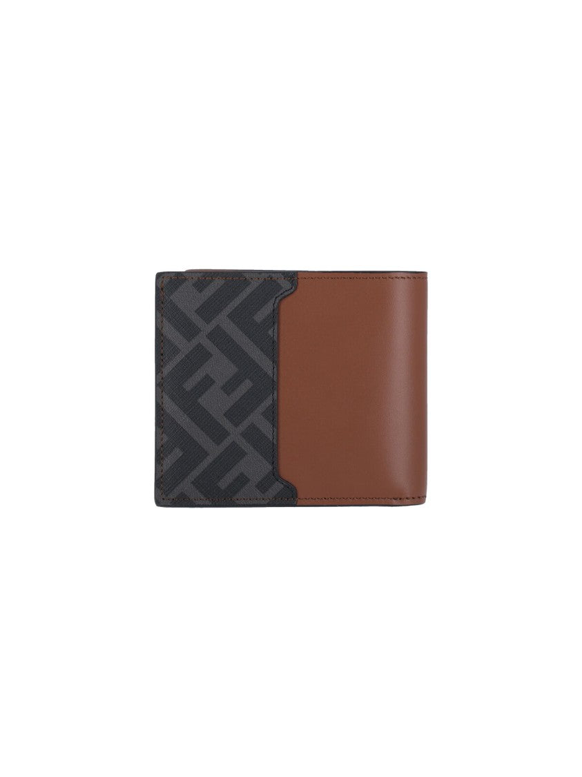 Fendi "Squared Ff" Bi-Fold Wallet – Brown