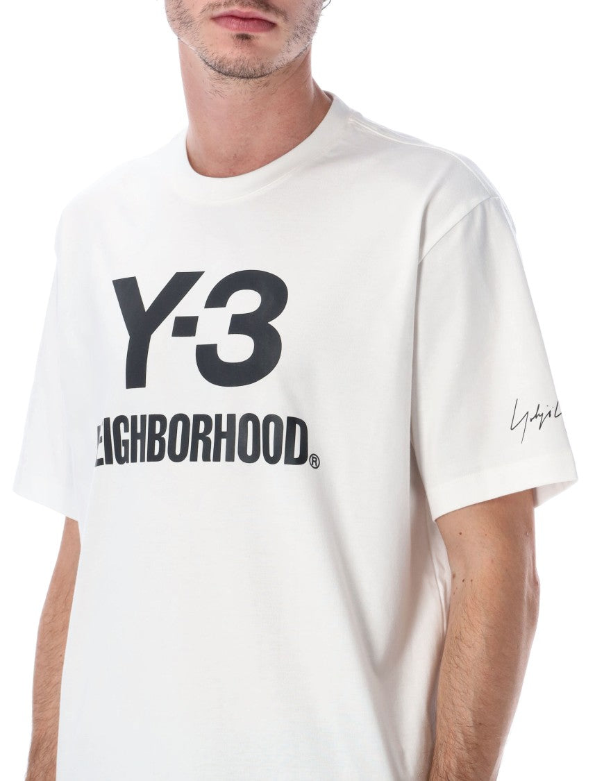 Y-3 X Neighborhood Y-3 Nbhd Oversized White Cotton Logo T-Shirt