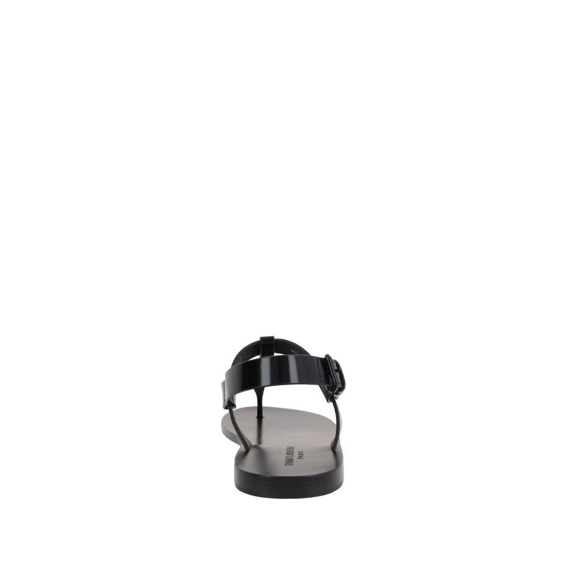 Saint Laurent Cassandre 05 Flat Sandals With Patent Finish