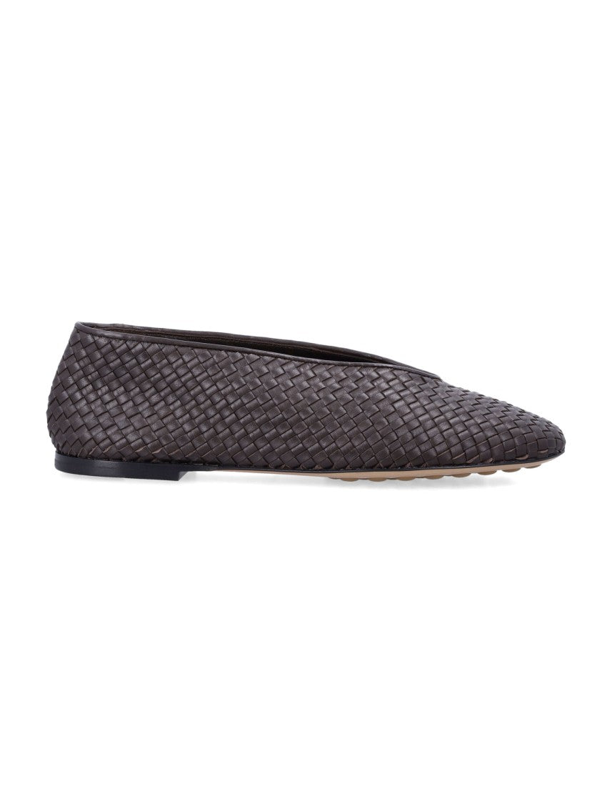Bottega Veneta Woven Leather Rosa Ballerina