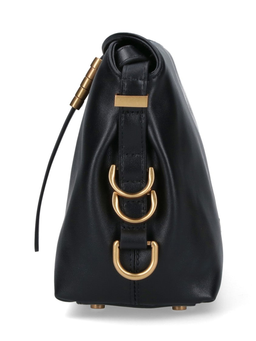 Pinko Minimalist Black Structured Bag With Smooth Texture
