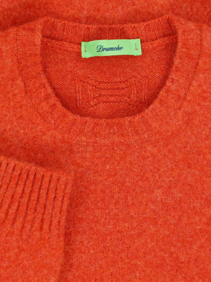 Drumohr Orange Crewneck Lambswool Sweater