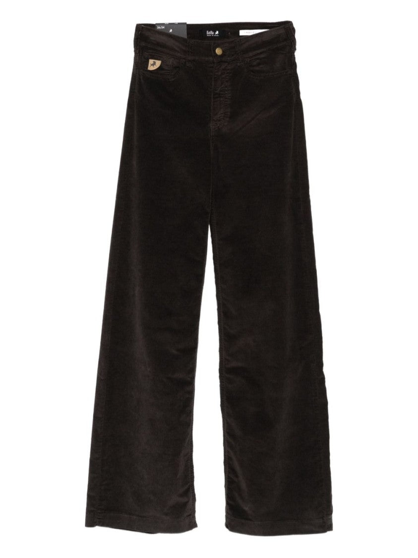 Iois Wide-Leg Brown Trousers With Classic Five-Pocket Design