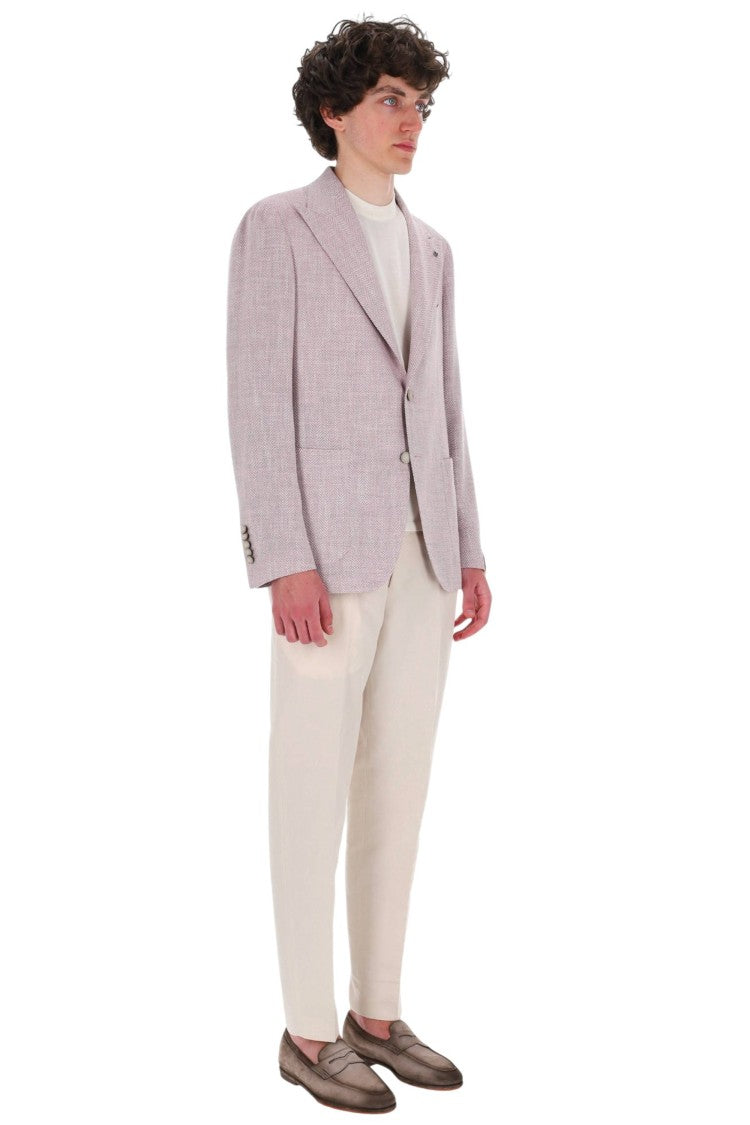 Tagliatore Pino Lerario Herringbone Wool-Linen Blazer