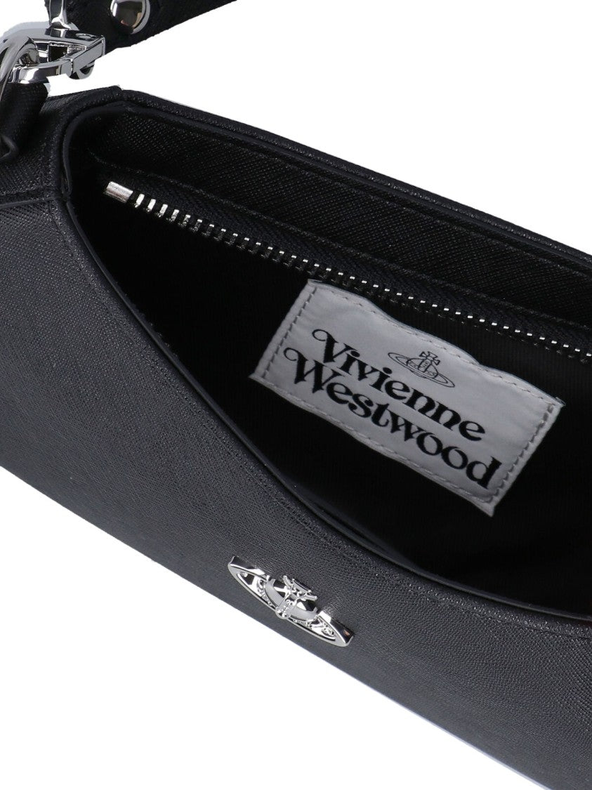 Vivienne Westwood "Tasha" Shoulder Bag In Black Fabric