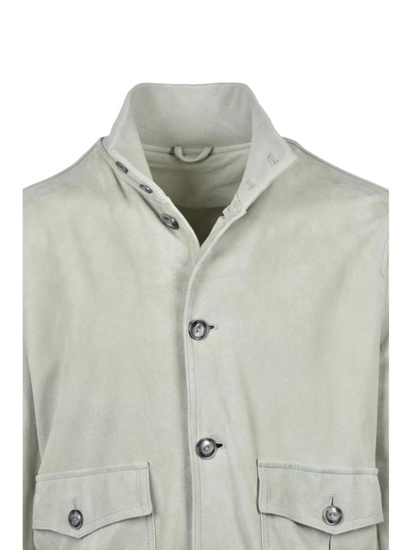 Volfagli Rinaldo Leather Jacket - Aqua Green