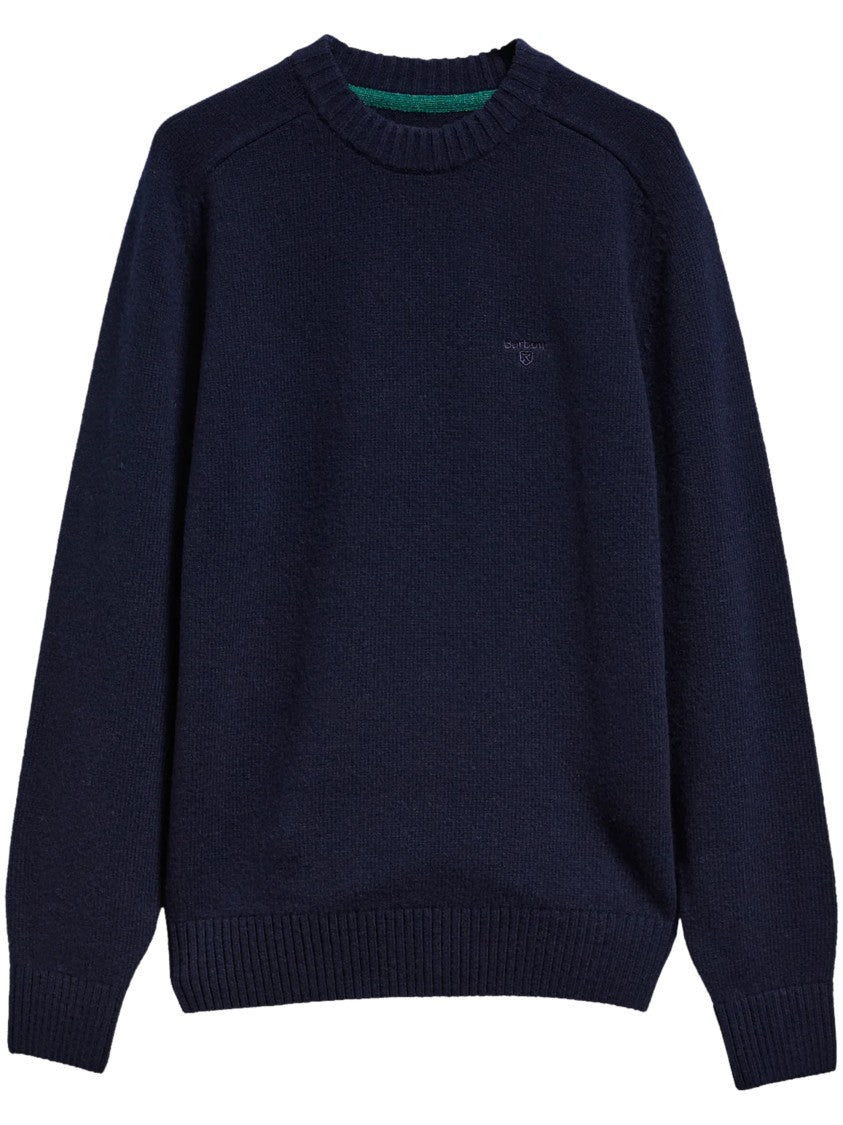 Barbour Deep Navy Ribbed Crewneck Wool Sweater