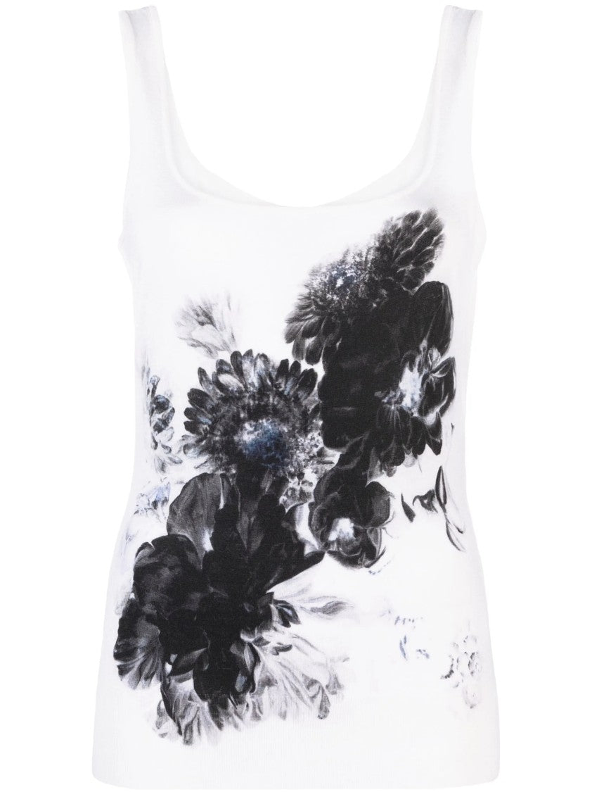 Alexander Mcqueen Sleeveless Floral-Print Alexander Mcqueen Top