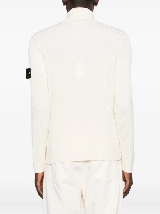 Stone Island Ribbed Wool Turtleneck Sweater