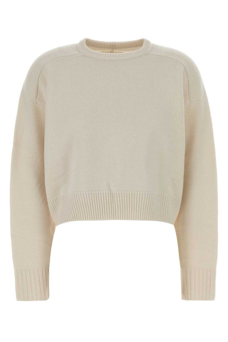 Loulou Studio Ivory Wool Blend Bruzzi Sweater