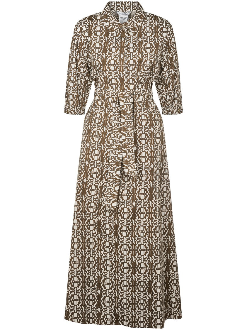 Max Mara Geometric Pattern Maxi Dress