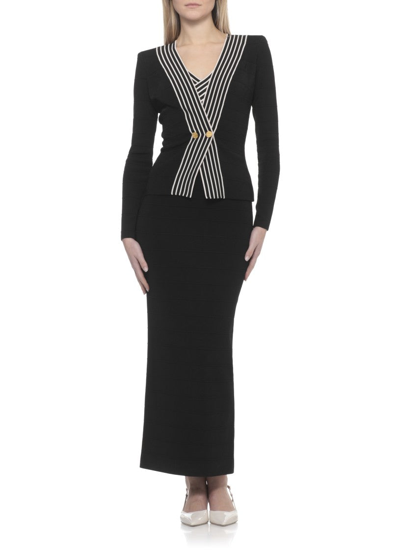 Elisabetta Franchi Black Viscose Knit Cardigan