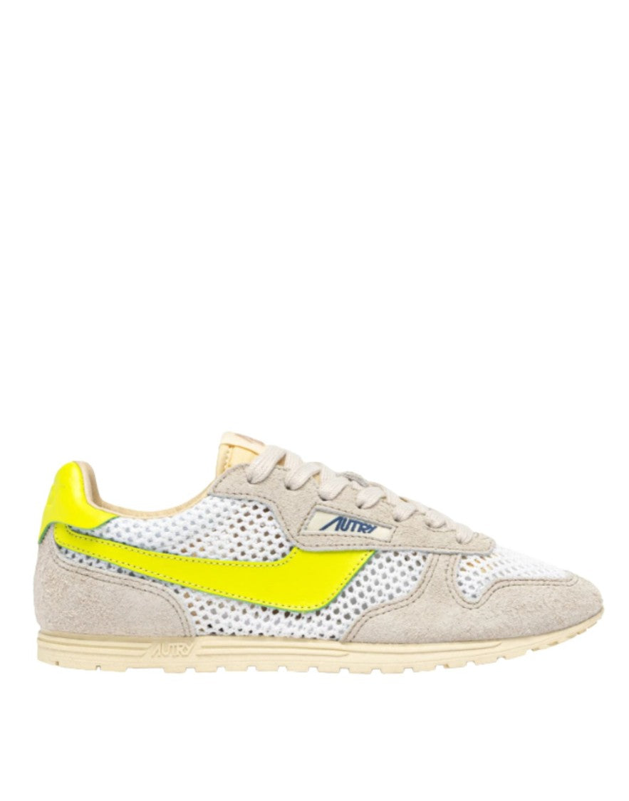 Autry Autry Windspin Women’S Sneakers In Mesh And Leather White Sand And Evening Primrose Wslw Kd02 Windspin Low