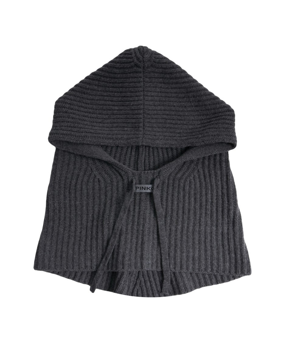 Pinko Ribbed Knit Balaclava With Drawstring Adjuster