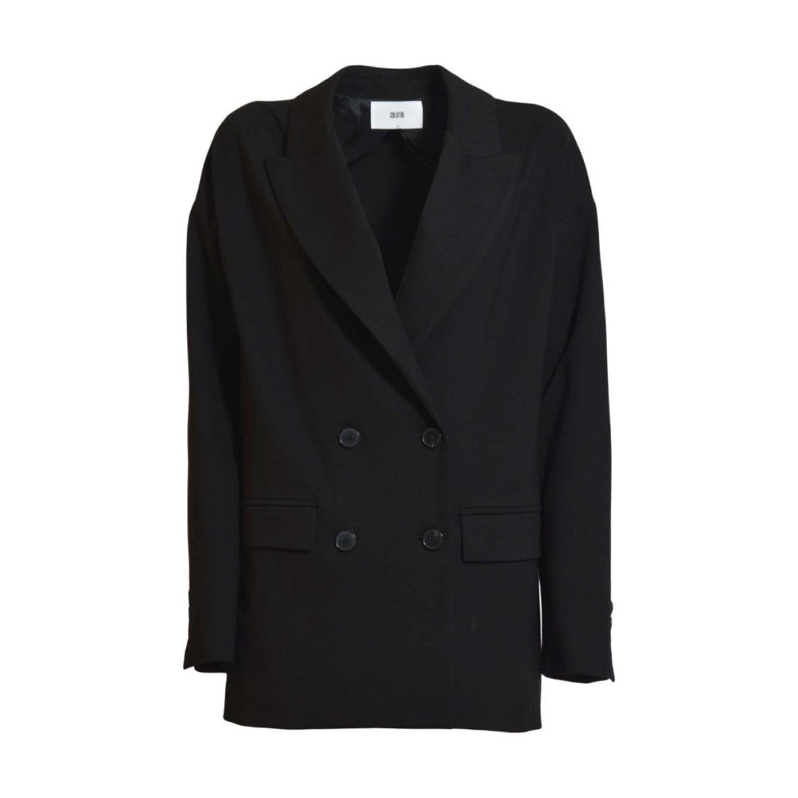 Solotre Tailored Black Jacket With Classic Collar And Clean Lines