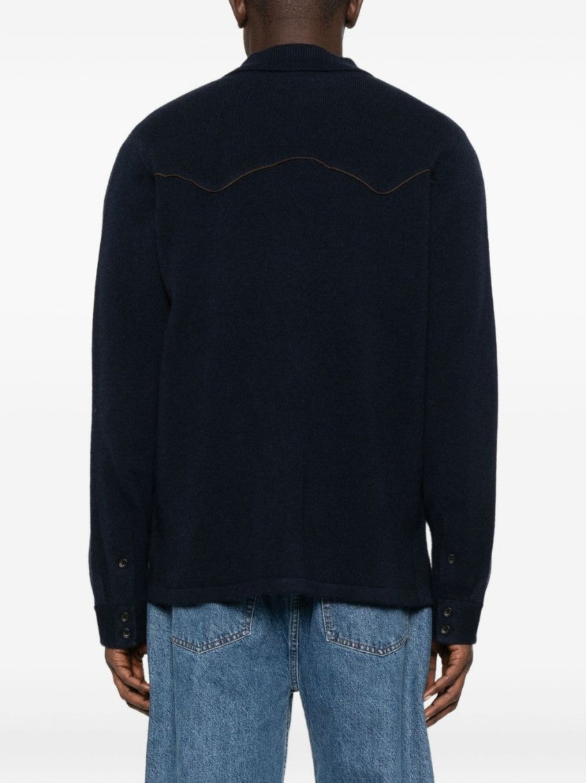 Guest In Residence Relaxed-Fit Long-Sleeve Cashmere Shirt With Subtle Piping