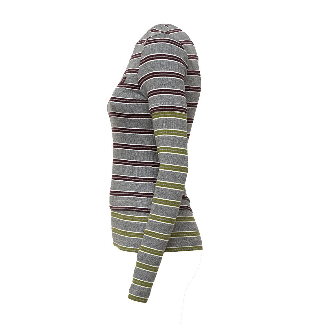 Ganni Soft Cotton Rib Double-Layer Long Sleeve Top