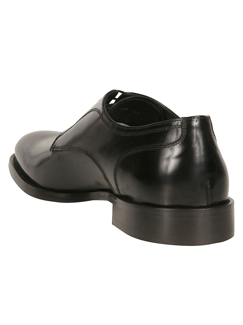 Baldinini Black Calf Leather Derby Shoes