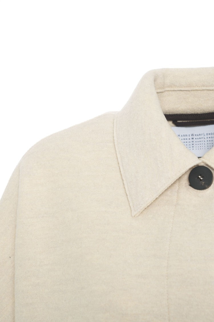 Harris Wharf London Relaxed Fit Oversized Coat With Classic Collar And Distinctive Closure
