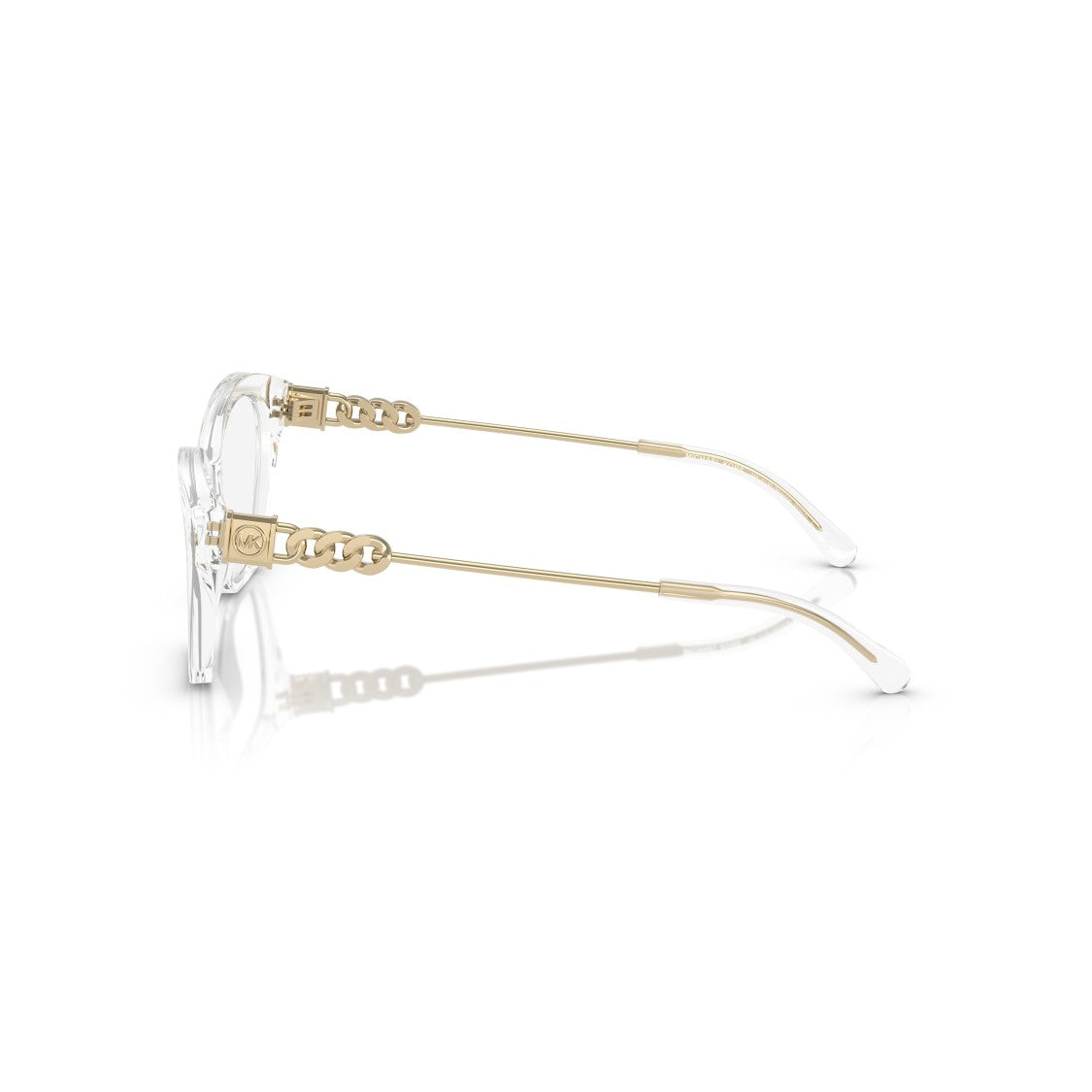 Michael Kors 0Mk4136 Transparent Cat-Eye Eyeglasses With Gold-Link Temples