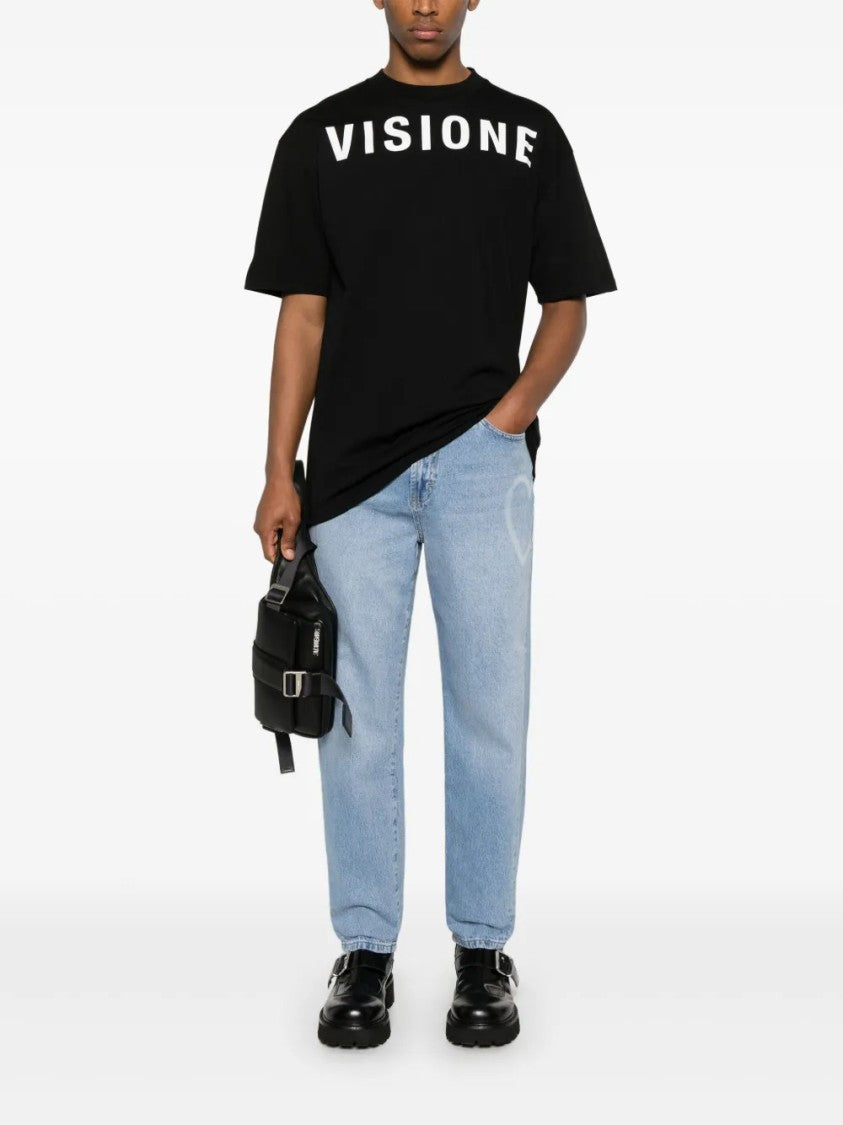 Vision Of Super Straight-Cut Blue Denim Jeans With Traditional Five-Pocket Design