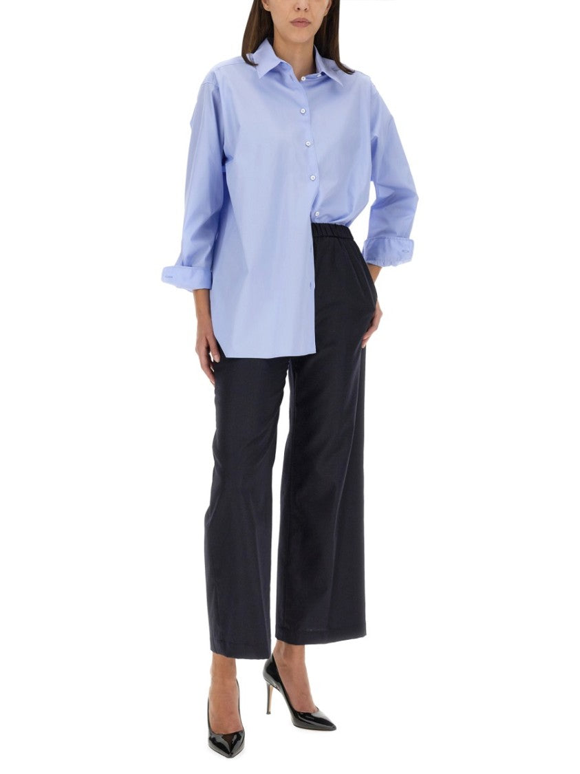Aspesi Relaxed Fit Wide Leg Wool Pants