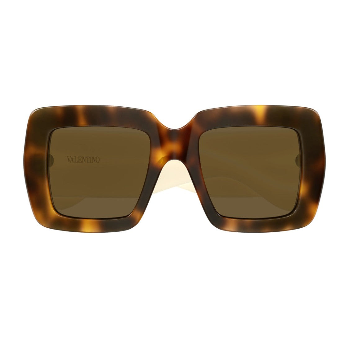 Valentino Havana Ivory Brown Linea V Logo Vg0056s Square Sunglasses