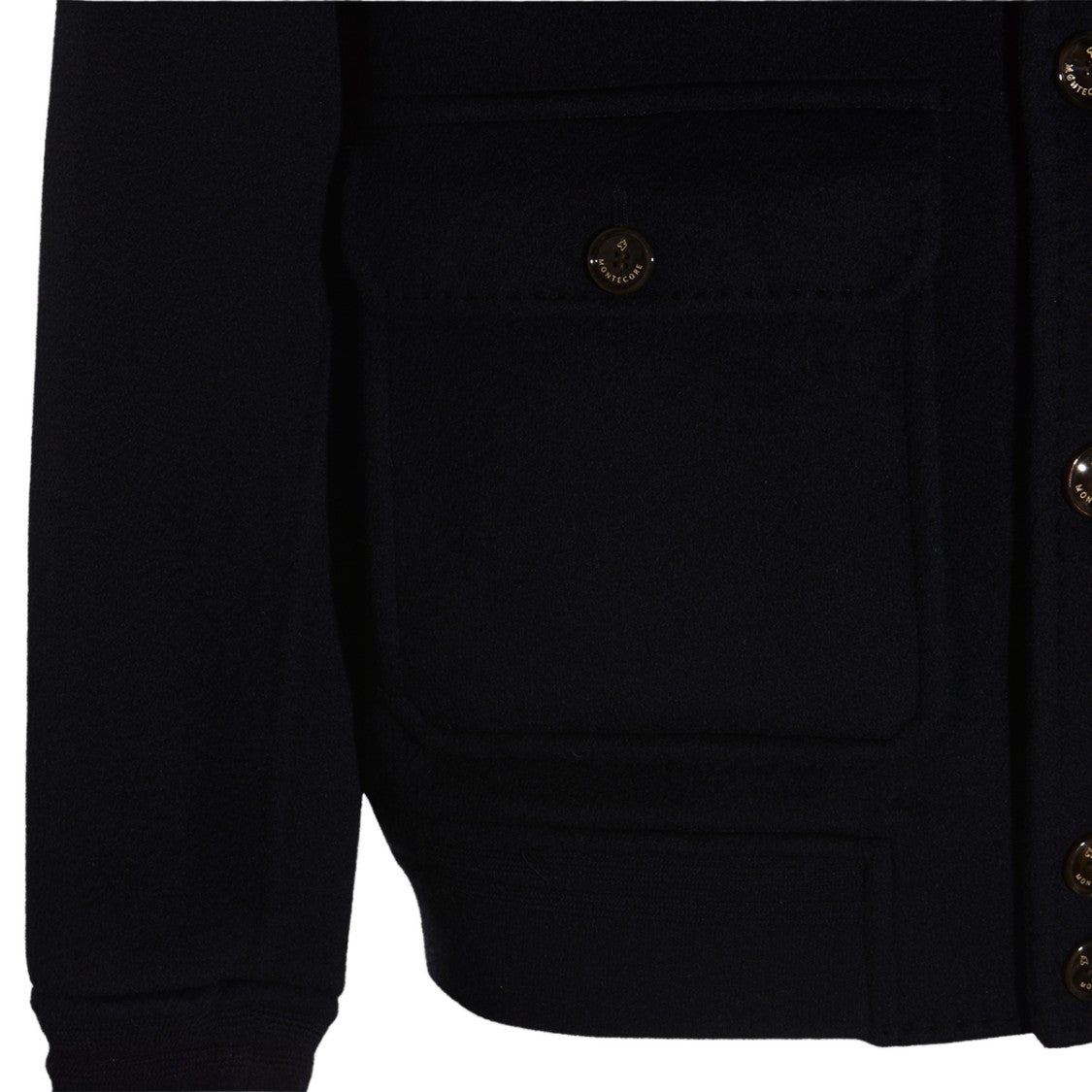 Montecore Structured Black Jacket With High Stand Collar