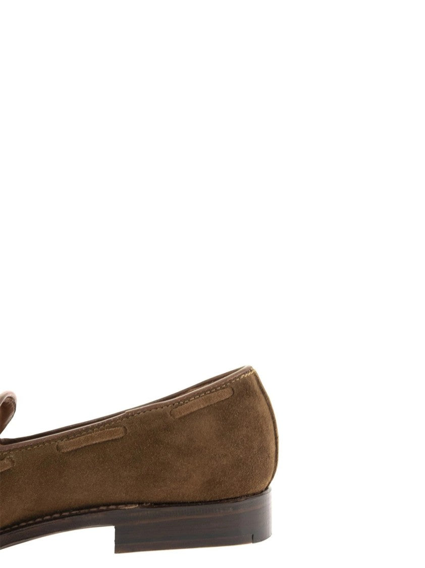 Alden Tassel Loafer In Suede With Leather Sole